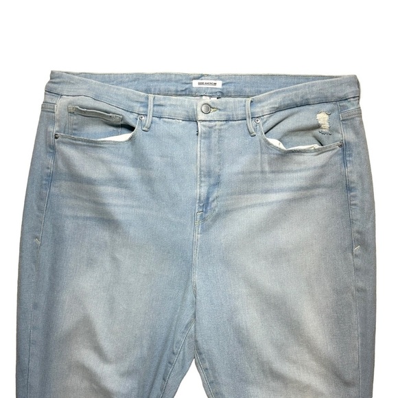 Good American Good Legs Crop Light Wash Denim Jeans Plus Size 24 - Picture 4 of 8